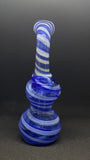 6" Small sherlock glass bubbler with spiral striped design