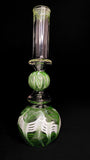 10" Green Ring Bubble Wrapped & Raked Water Pipe w/ Slider Bowl