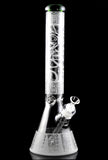 15.5" Large 7mm Frosted Glass on Glass Beaker Water Pipe with Ice Pinch