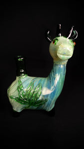 Goat Marijuana Green Glass Water Pipe