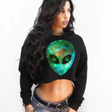 Stonerdays Alien Crop Top Hoodie