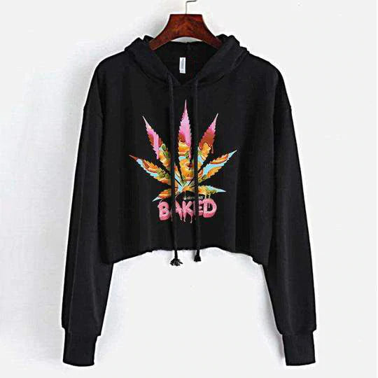 Stonerdays Women's - Baked Donut Crop Top Hoodie