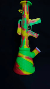 11" Heavy Duty Colorful AK-47 Silicone Water Pipe