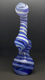 6" Small sherlock glass bubbler with spiral striped design