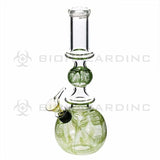 10" Green Ring Bubble Wrapped & Raked Water Pipe w/ Slider Bowl