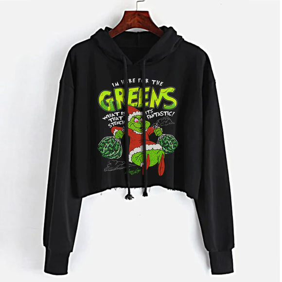 Stonerdays Women's - Grinch Crop Top Hoodie