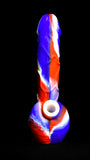 8" Red, White, Blue Small Colorful Silicone Phallus/Penis Water Pipe