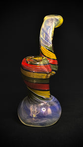 6" Small Spiral Striped Sherlock Glass Bubbler