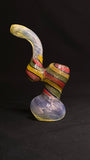 6" Small Spiral Striped Sherlock Glass Bubbler