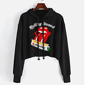 Stonerdays Women's - Rolling Stoned Crop Top Hoodie