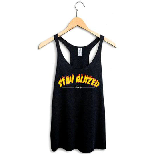 Stonerdays Women's - Stay Blazed Flames Racerback