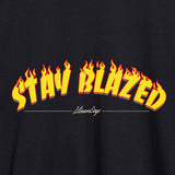 Stonerdays Stay Blazed Flames Crop Top Hoodie