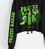 Stonerdays Pretty Baked Stoner Crop Top Hoodie