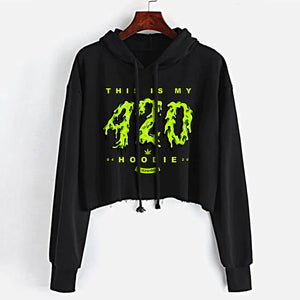 Stonerdays Women's - This is my 420 Hoodie Crop Top